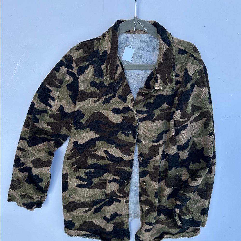 SHEIN Camouflage Button Down Shirt for Kids